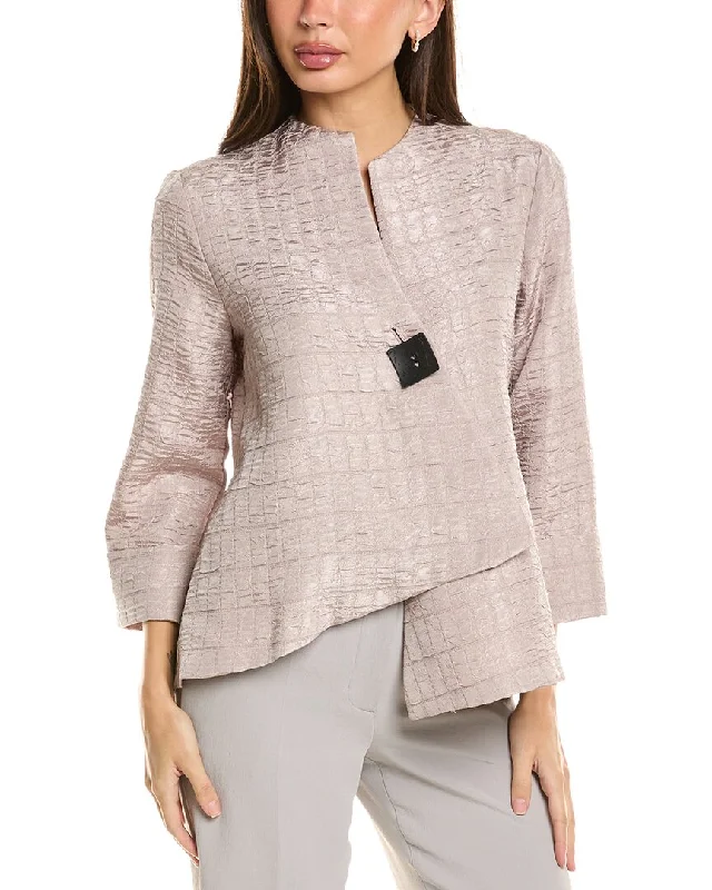 Joseph Ribkoff Textured Jacket Snapped Jacket Toggled Jacket Drawstring Jacket