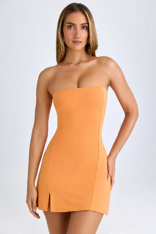 Modal Bandeau Mini Dress in Sunset Orange Trendy Camisole Mini Dress