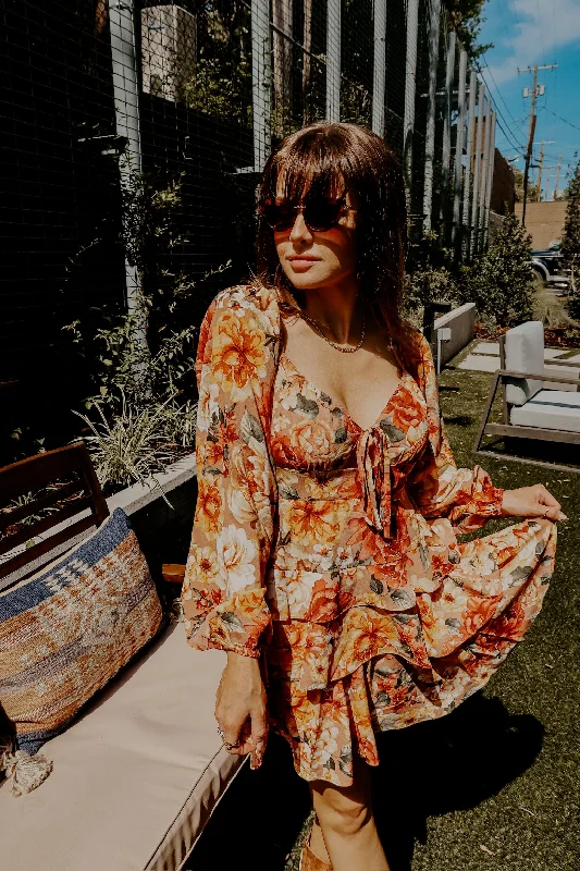 Buddylove Jodi Ruffle Mini Dress - Harvest Stylish Puff Sleeve Mini Dress
