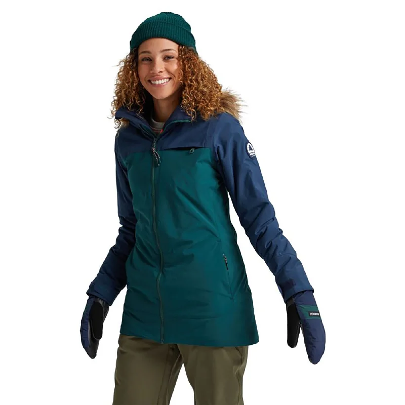 Burton Womens Lelah Jacket 2021 Ribbed Jacket Pleated Jacket Ruffled Jacket