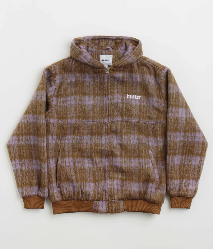 Butter Goods Heavy Plaid Work Jacket - Brick / Dusk Embroidered Jacket Appliqued Jacket Beaded Jacket