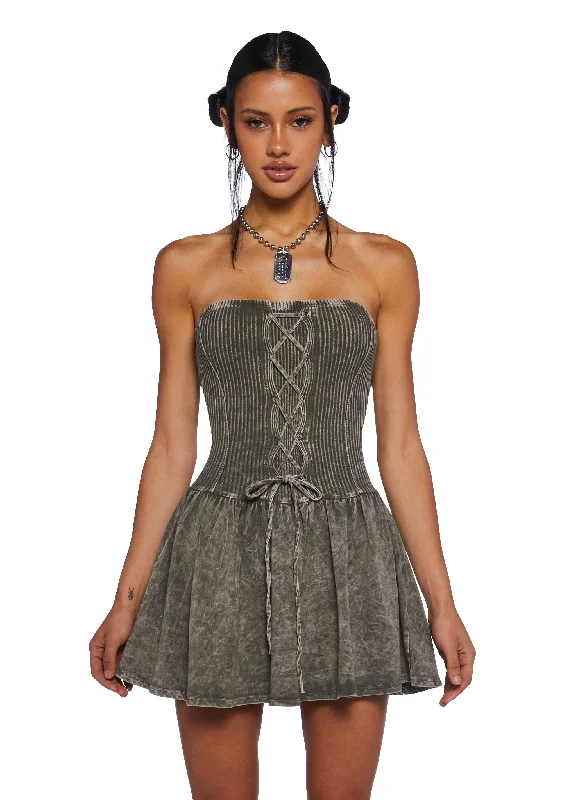 Chaos Theory Mini Dress - Green Comfortable Ruffle Mini Dress