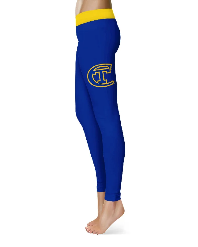 City Tech Yellow Jackets NYCCT Game Day Logo on Thigh Gold Yoga Leggings for Women by Vive La Fete Wool Fabric Cashmere Fabric Tweed Fabric