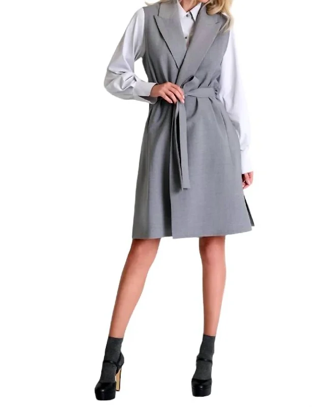 Contemporary Long Sleeveless Jacket In Gris Lace Jacket Ribbed Jacket Sequined Jacket Contemporary Long Sleeveless Jacket In Gris Lace Jacket Ribbed Jacket Sequined Jacket