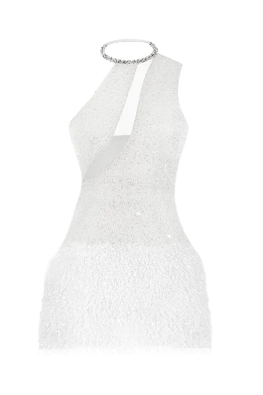CRYSTAL SEQUIN MINI DRESS Cozy Wraparound Mini Dress