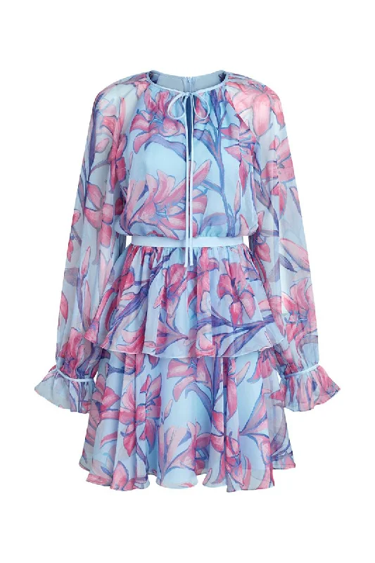 EL CORAL MULTICOLOR LAYERED MINI DRESS Cozy Ruched Mini Dress