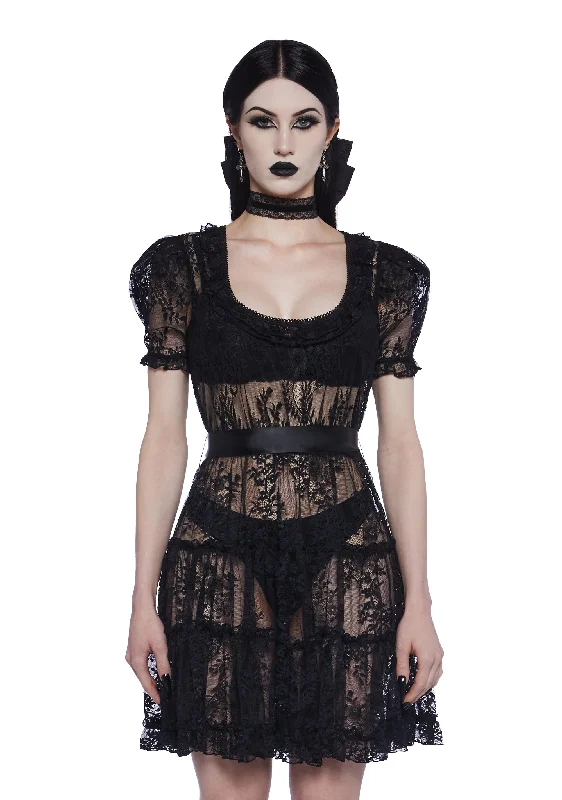 Forlorn Loveliness Mini Dress Modern Satin Mini Dress