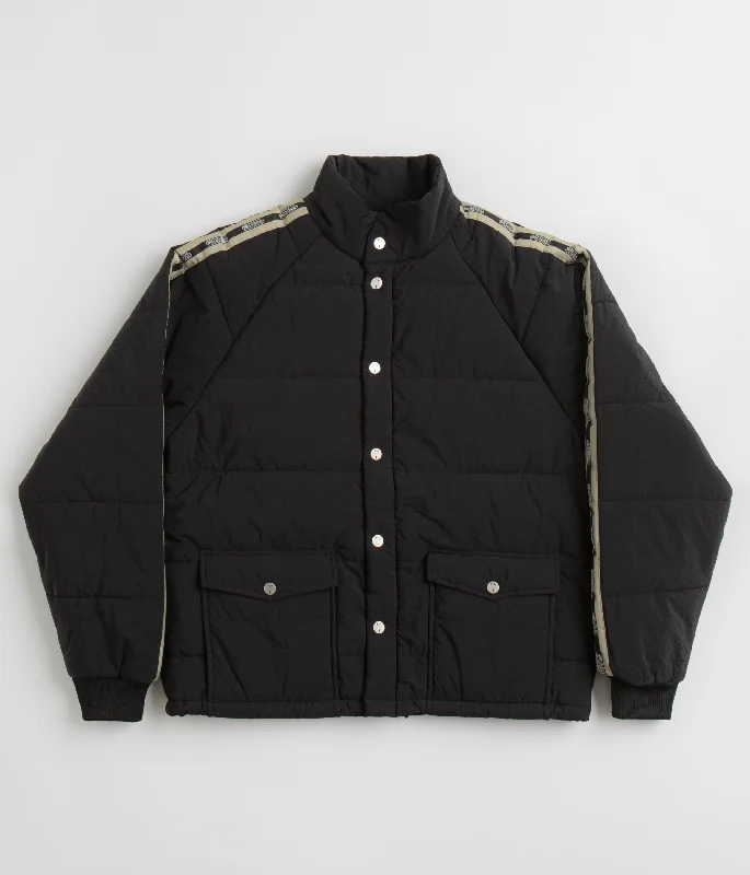 Fucking Awesome Dill Racing Puffer Jacket - Black Print Jacket Jacquard Jacket Patchwork Jacket