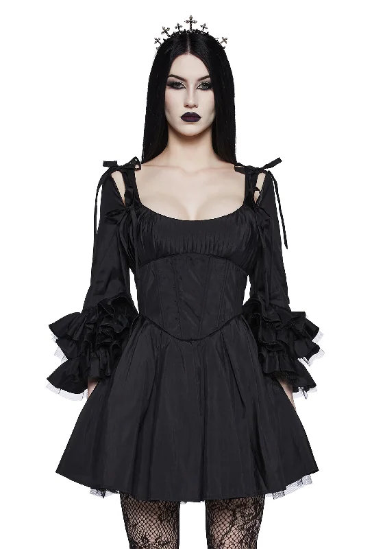 Haunted Hue Mini Dress - Black Trendy Tulle Mini Dress
