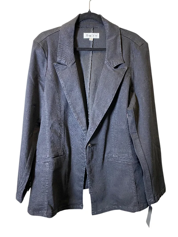 Jacket Denim By Cmc In Black, Size: 1x Welt Pockets Slit Pockets Flap Pockets