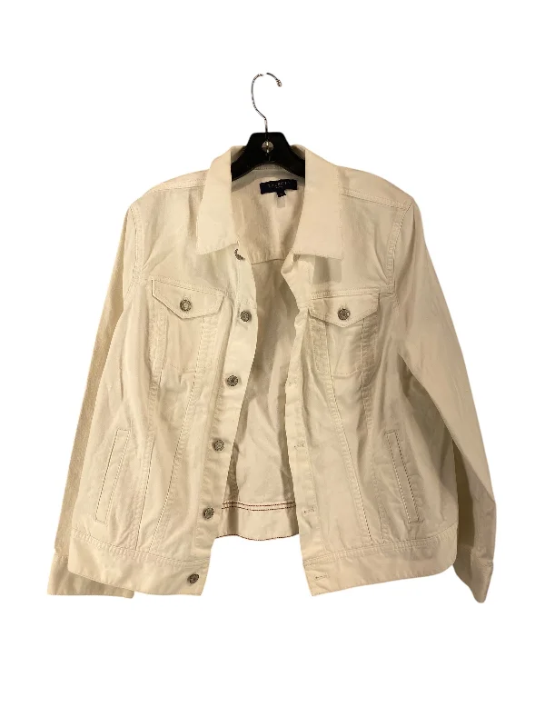 Jacket Denim By Talbots In White, Size: 1x Wool Jacket Cashmere Jacket Tweed Jacket