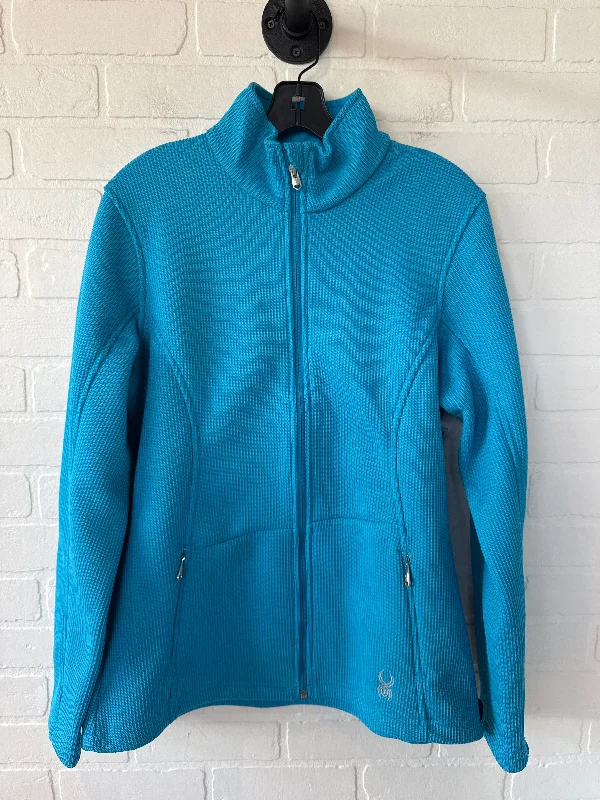 Jacket Fleece By Spyder In Blue, Size: Xl Cotton Fabric Linen Fabric Terry Fabric