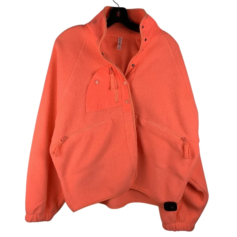 Jacket Fleece By Zenana Outfitters In Orange, Size: L Mesh Jacket Canvas Jacket Denim Jacket