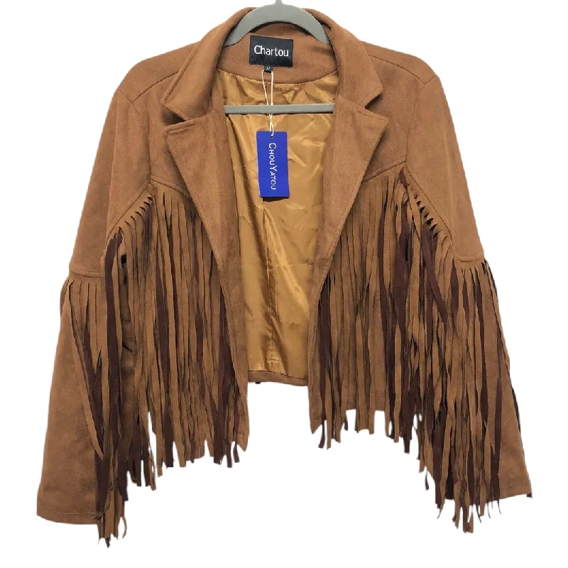Jacket Other By Chartou In Brown, Size: Medium Knit Jacket Woven Jacket Fleece Jacket