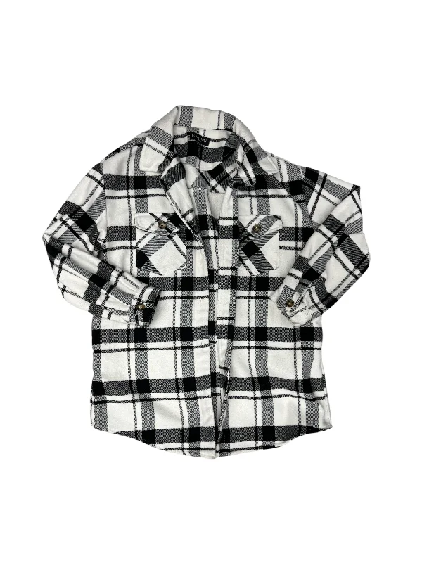 Jacket Other By Love Tree In Black & White, Size: M Zippered Front Buttoned Front Snap Front Jacket Other By Love Tree In Black & White, Size: M Zippered Front Buttoned Front Snap Front