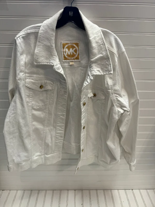 Jacket Other By Michael By Michael Kors In White, Size: 3x Notch Collar Jacket Peter Pan Collar Jacket Cowl Neck Jacket