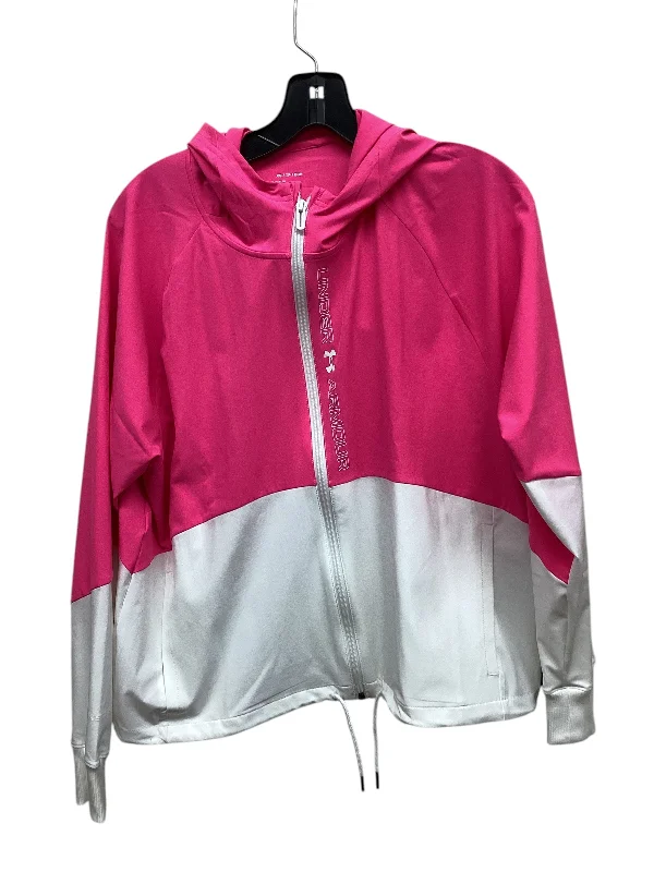 Jacket Other By Under Armour In Pink & White, Size: Xs Zip Front Button Front Snap Front