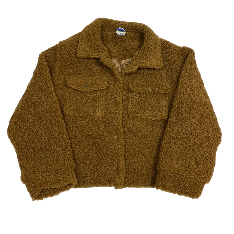 Jacket Shirt By Arula In Brown, Size: 1x Notch Collar Jacket Peter Pan Collar Jacket Cowl Neck Jacket Jacket Shirt By Arula In Brown, Size: 1x Notch Collar Jacket Peter Pan Collar Jacket Cowl Neck Jacket