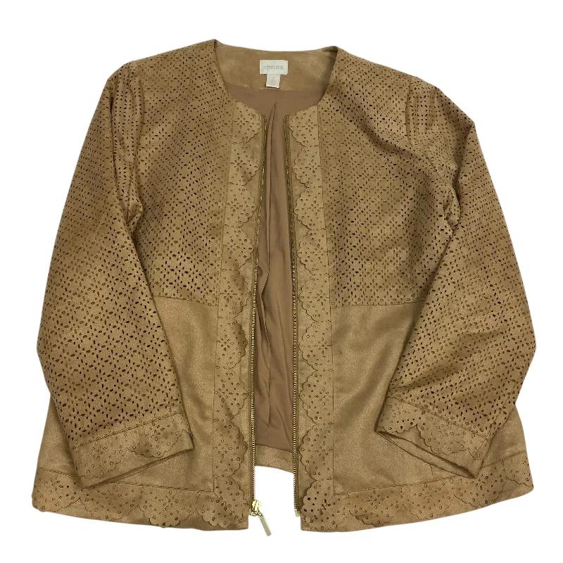 Jacket Shirt By Chicos In Brown, Size: Xl Chenille Jacket Brocade Jacket Lace Jacket Jacket Shirt By Chicos In Brown, Size: Xl Chenille Jacket Brocade Jacket Lace Jacket