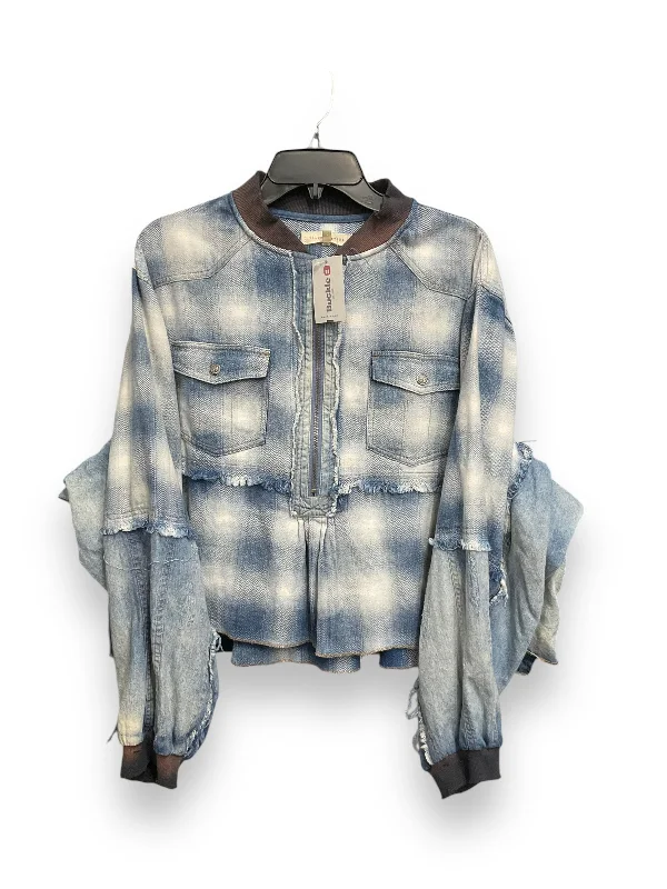 Jacket Shirt By Cmc In Blue, Size: Xl Fleece Jacket Down Jacket Feather Jacket