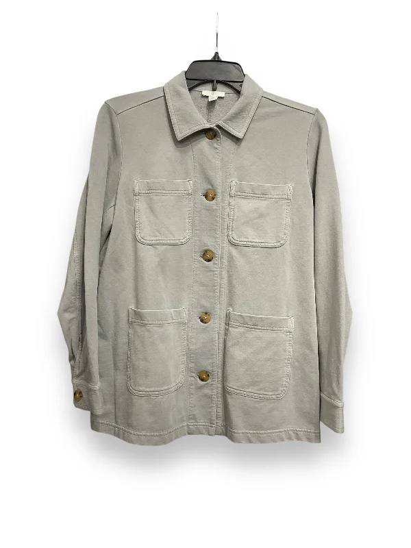 Jacket Shirt By J. Jill In Grey, Size: Xs Stand-Up Collar Roll-Neck Collar Turtle Neck Jacket Shirt By J. Jill In Grey, Size: Xs Stand-Up Collar Roll-Neck Collar Turtle Neck