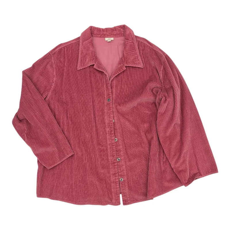 Jacket Shirt By J. Jill In Pink, Size:4X Elasticated Jacket Padded Jacket Insulated Jacket Jacket Shirt By J. Jill In Pink, Size:4X Elasticated Jacket Padded Jacket Insulated Jacket