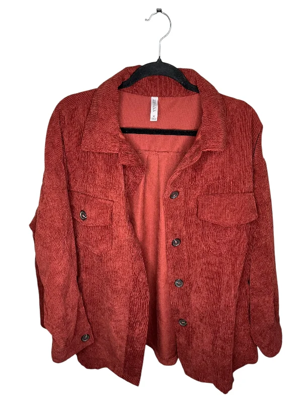 Jacket Shirt By Zenana Outfitters In Red, Size: M Elasticated Jacket Padded Jacket Insulated Jacket Jacket Shirt By Zenana Outfitters In Red, Size: M Elasticated Jacket Padded Jacket Insulated Jacket
