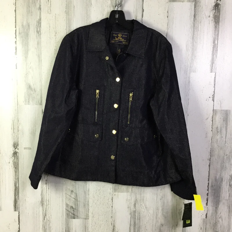 Jacket Utility By Lauren By Ralph Lauren In Navy, Size: 1x Denim Jacket Leather Jacket Suede Jacket