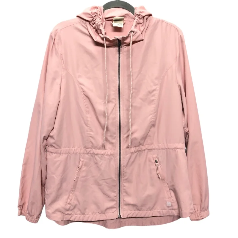 Jacket Windbreaker By Avalanche In Pink, Size: L Knit Fabric Woven Fabric Fleece Fabric Jacket Windbreaker By Avalanche In Pink, Size: L Knit Fabric Woven Fabric Fleece Fabric