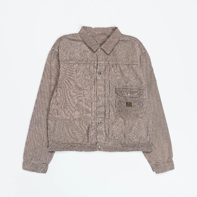 14W Heavy Corduroy Reversible 1ST JKT Jacket - Dark Grey Tailored Jacket Straight Jacket A-Line Jacket
