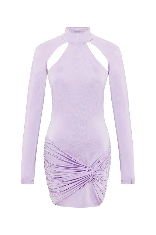 LAMIA CUT-OUT TWISTED KNOT MINI DRESS Stylish Short Sleeve Mini Dress