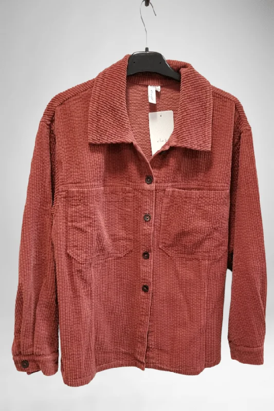 Corduroy Buttoned Jacket - cotton Anorak Shell Jacket Lightweight Jacket