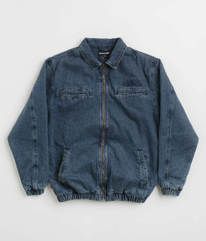 Pass Port Vineyard Birds Denim Delivery Jacket - Washed Indigo Cardigan Sweater Pullover Pass Port Vineyard Birds Denim Delivery Jacket - Washed Indigo Cardigan Sweater Pullover