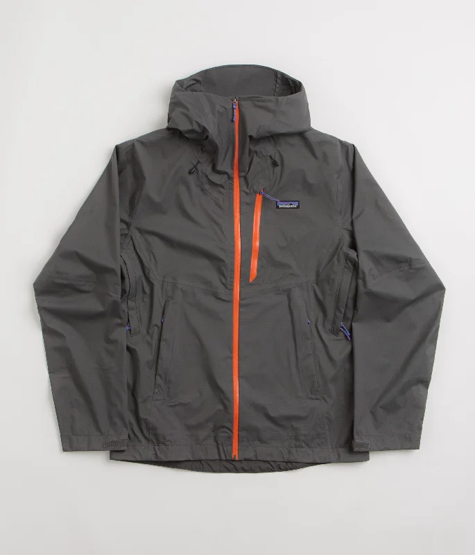 Patagonia Granite Crest Rain Jacket - Forge Grey Print Jacket Jacquard Jacket Embroidered Jacket