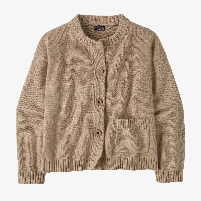 Women's Recycled Wool-Blend Sweater Jacket - Seabird Grey Chenille Jacket Brocade Jacket Lace Jacket