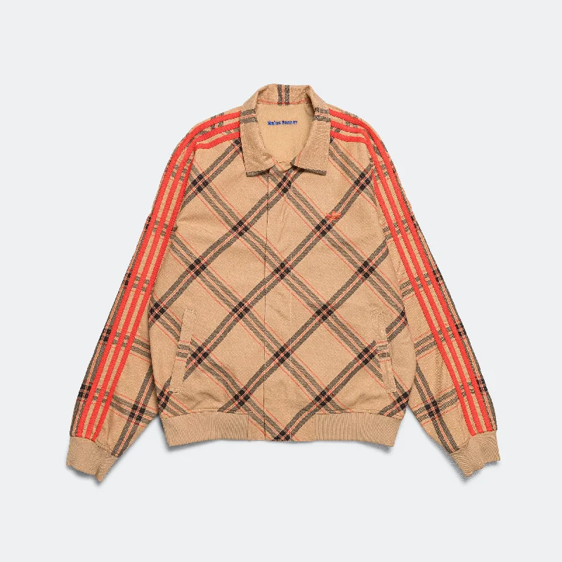 Reversible Harrington Jacket x Wales Bonner - Check Jacquard WB Toggled Jacket Drawstring Jacket Belted Jacket