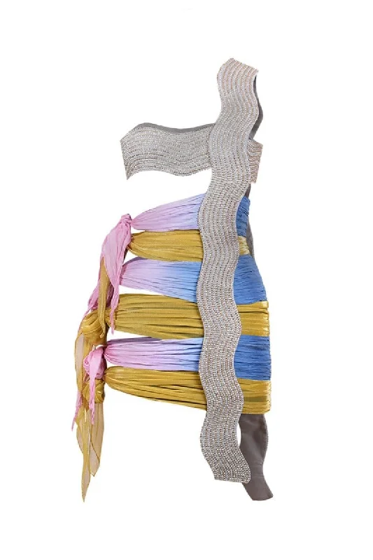 SEQUIN TIE-UP MINI DRESS Cozy Ruched Mini Dress