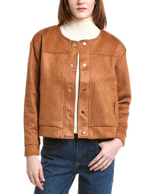 SERENETTE Jacket Boat Neck Shawl Collar Notched Collar