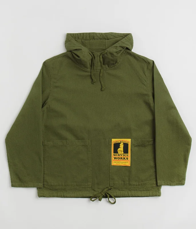 Service Works Herringbone Market Smock Jacket - Pesto Satin Jacket Silk Jacket Chiffon Jacket Service Works Herringbone Market Smock Jacket - Pesto Satin Jacket Silk Jacket Chiffon Jacket
