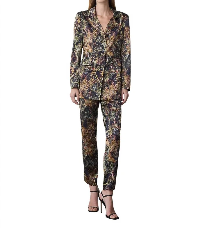 Single Breasted Jacket In Black Tree Print Lace Jacket Ribbed Jacket Sequined Jacket