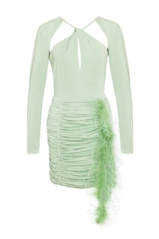VEGA CUT-OUT STRETCH-JERSEY MINI DRESS Trendy Bodycon Mini Dress