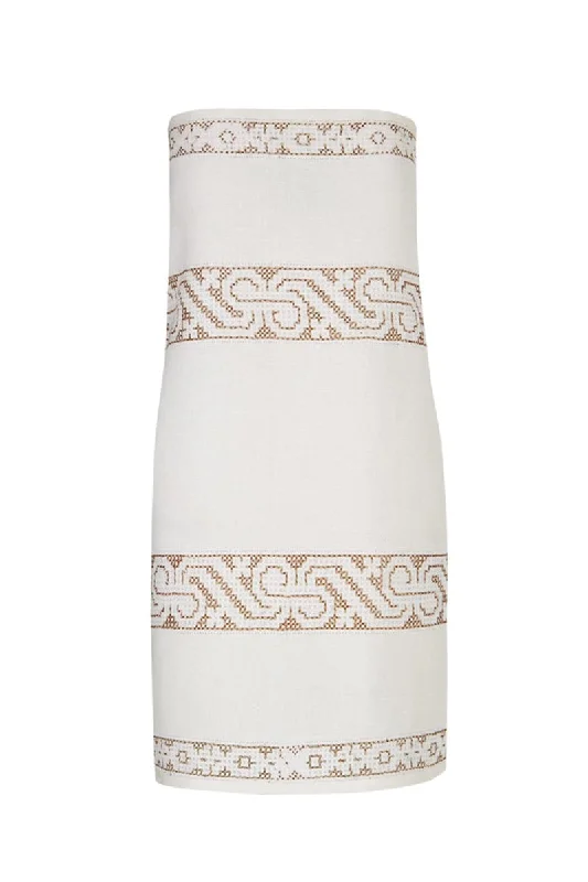 WHITE HANDMADE EMBROIDERD MINI DRESS Stylish Button-Down Mini Dress
