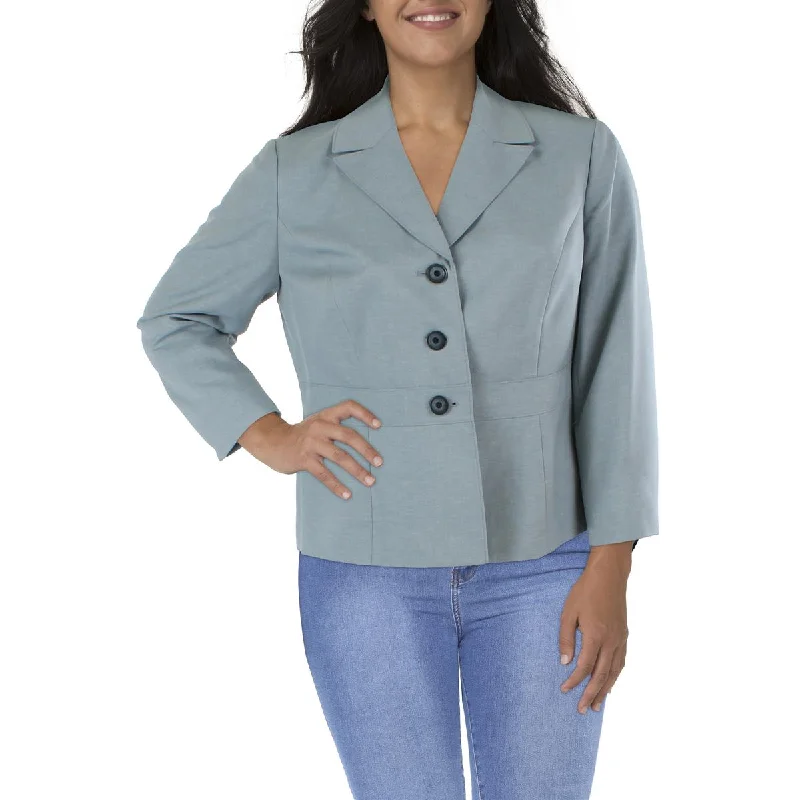 Womens Notch Collar Three-Button Suit Jacket Lace Jacket Ribbed Jacket Sequined Jacket