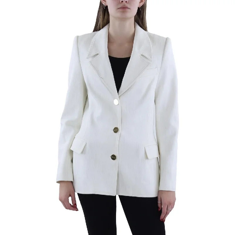 Womens Solid Workwear Suit Jacket Snapped Jacket Toggled Jacket Drawstring Jacket