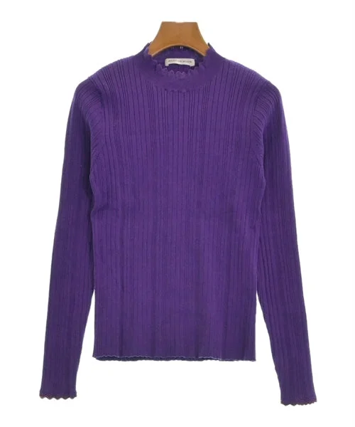 MARILYN MOON Sweaters Mesh Blend Leather Blend Suede Blend