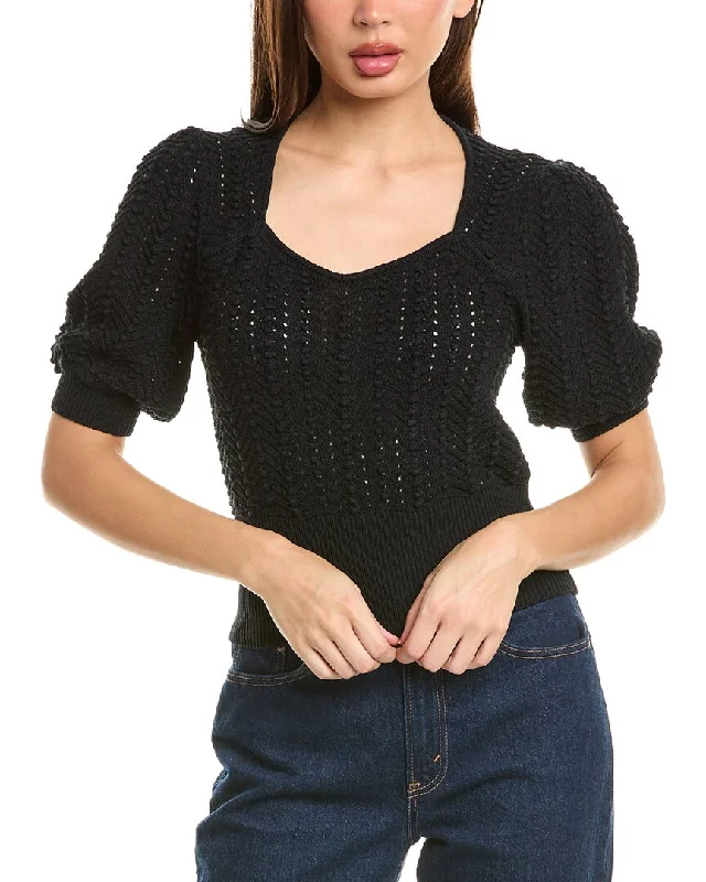 7 For All Mankind Portrait Neck Sweater Velvet Chenille Corduroy