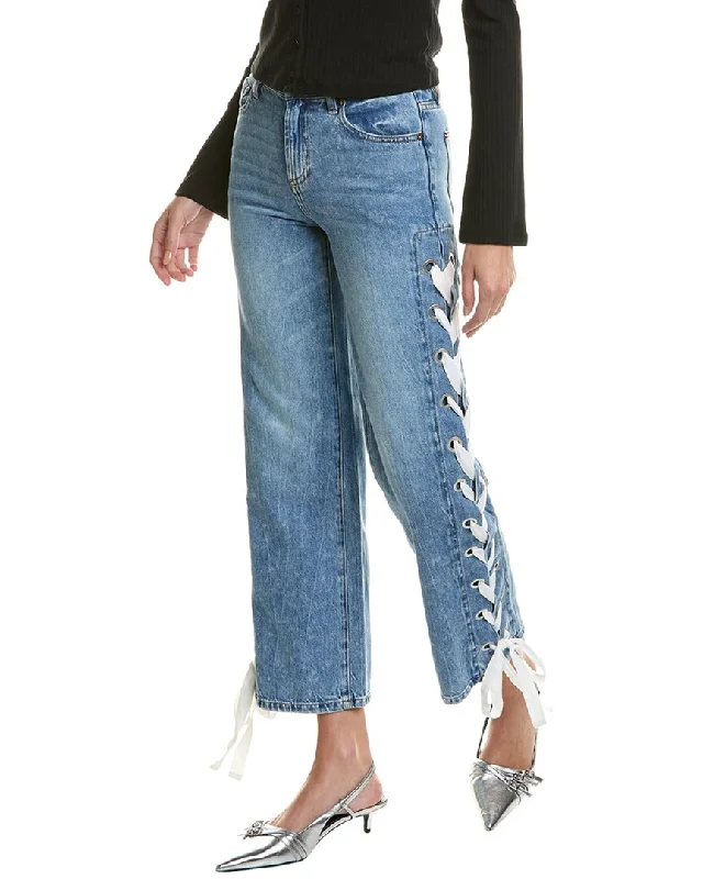 alice + olivia Reita Jean Chic Faded Blue Jeans