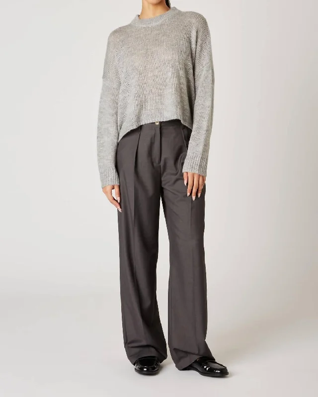 Ariana Sweater In Heather Grey Chenille Fabric Brocade Fabric Lace Fabric