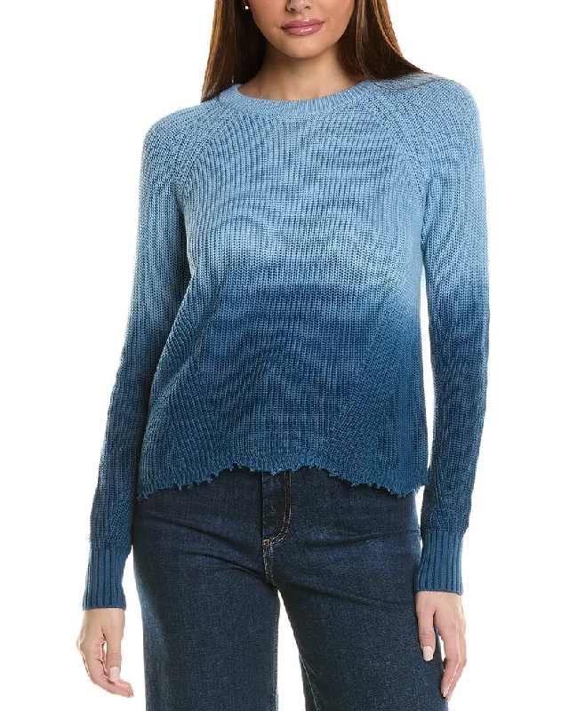 Autumn Cashmere Scalloped Sweater Welt Pockets Slit Pockets Flap Pockets