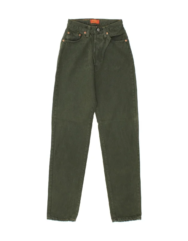 AVIATIC Womens High Waist Slim Jeans W26 L30 Khaki Cotton Chic Dark-Wash Skinny Jeans